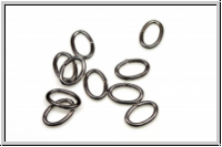 Biegeringe, oval, 9,5x6mm, antiksilberfb., Metall, 10 Stk.