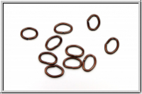 Biegeringe, oval, 6x4x0,7mm, antikkupferfb., Metall, 10 Stk.