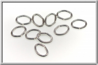 Biegeringe, oval, 6x4x0,7mm, silberfb., Metall, 10 Stk.