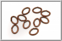 Biegeringe, oval, 7x5x0,9mm, antikupferfb., Metall, 10 Stk.