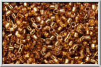 DB2524, MIYUKI Delica, 11/0, rose, trans., 24kt gold-ld., 1g (Kleinere Menge!)