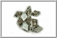 Bead substitutes "ADAMAS" CYMBAL, 8,2x5,3mm, versilbert, Metall, 10 Stk.