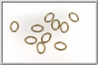 Biegeringe, oval, 6x4x0,7mm, goldfb., Metall, 10 Stk.