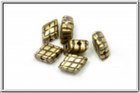 Bead substitutes "PLAKA" CYMBAL, 8,2x5,3mm, antikmessingfb., Metall, 6 Stk.