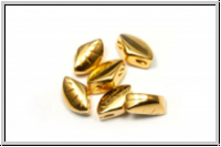 Side Beads "POLONIA" CYMBAL, 7,5x5,3mm, vergoldet, Metall, 6 Stk.