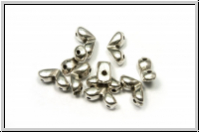 Side Beads "MITAKAS" CYMBAL, 7,8x3,7mm, versilbert, Metall, 10 Stk.