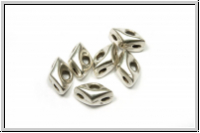 Side Beads "TRIPITI" CYMBAL, 7,5x5,3mm, versilbert, Metall, 6 Stk.