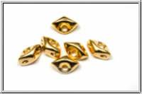 Side Beads "TRIPITI" CYMBAL, 7,5x5,3mm, vergoldet, Metall, 6 Stk.