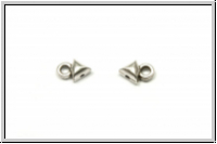 Bead Ending "KLEFTIKO", CYMBAL, 4,7x7mm, versilbert, Metall, 1 Paar