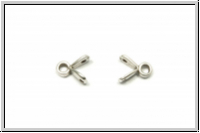 Bead Ending "TRIADES", CYMBAL, 5,9x7,3mm, versilbert, Metall, 1 Paar
