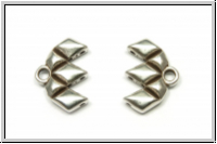 Bead Ending "KALAMOS III", CYMBAL, 15,5x10,9mm, versilbert, Metall, 1 Paar