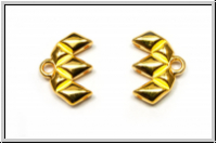 Bead Ending "KALAMOS III", CYMBAL, 15,5x10,9mm, vergoldet, Metall, 1 Paar