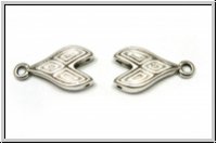 Bead Ending "TOURLOS II", CYMBAL, 9,3x16,3mm, versilbert, Metall, 1 Paar