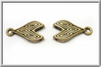 Bead Ending "TOURLOS II", CYMBAL, 9,3x16,3mm, antikmessingfb., Metall, 1 Paar