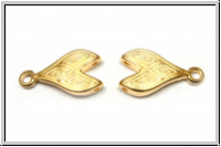 Bead Ending "TOURLOS II", CYMBAL, 9,3x16,3mm, vergoldet, Metall, 1 Paar