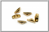 Side Beads "KANAVA" CYMBAL, 7,9x3,2mm, vergoldet, Metall, 6 Stk.