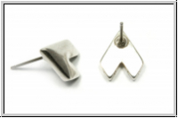 Ohrringe "PROVATAS II", CYMBAL, 10,4x13,1mm, versilbert, Metall, 1 Paar
