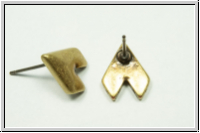 Ohrringe "PROVATAS II", CYMBAL, 10,4x13,1mm, antikmessingfb., Metall, 1 Paar