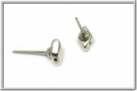 Ohrringe "PROVATAS I", CYMBAL, 5x8,5mm, versilbert, Metall, 1 Paar
