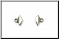 Bead Ending "KOMIA", CYMBAL, 7,5x6,8mm, versilbert, Metall, 1 Paar
