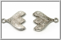 Bead Ending "TOURLOS III", CYMBAL, 18,4x14,3mm, versilbert, Metall, 1 Paar