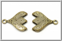 Bead Ending "TOURLOS III", CYMBAL, 18,4x14,3mm, antikmessingfb., Metall, 1 Paar