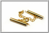 Slide tube mit Verschluss, 25mm, goldfarben, Metall, 1 Stk.