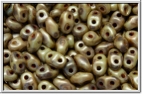 MiniDuo Beads, MATUBO, 2,5x4mm, white, op., dk. picasso, matte, 5g