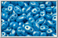 MiniDuo Beads, MATUBO, 2,5x4mm, white, alabaster, gold shine dark cyan, 5g