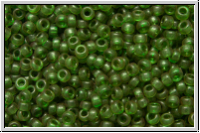 RR-15-1611, MIYUKI Rocailles, 15/0, olivine (dyed), trans., semi-matte, 5g