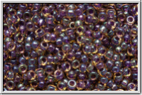 RR-15-1839, MIYUKI Rocailles, 15/0, topaz, trans., dk. amethyst-ld., AB, 5g