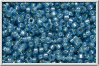 RR-15-4242, MIYUKI Rocailles, 15/0, aqua (dyed), trans., silver-ld., duracoat, 5g