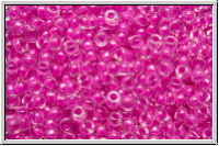 RR-15-4302, MIYUKI Rocailles, 15/0, crystal, trans., luminous hot magenta-ld., 5g