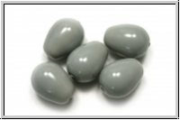 B�hm. Glasperle, Tropfen, l�ngs gebohrt, 11x8mm, white, alabaster, fiesta grey mist, 5 Stk.