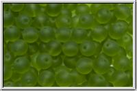 b�hm. Glasperle, rund, 6mm, olivine, trans., matte, 25 Stk.