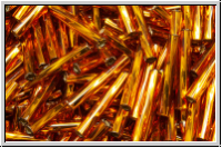 MTWB-4-0005, MIYUKI Twisted Bugles, Nr. 4 (12mm), amber, dk., trans., silver-ld., 10g