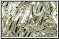 MTWB-4-0001, MIYUKI Twisted Bugles, Nr. 4 (12mm), crystal, trans., silver-ld., 10g