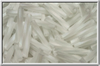 MTWB-4-0250f, MIYUKI Twisted Bugles, Nr. 4 (12mm), crystal, trans., matte, AB, 10g