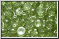 2-Loch-Cabochon, 6mm, crystal, trans., seafoam luster, 20 Stk.