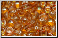 2-Loch-Cabochon, 6mm, crystal, trans., half copper luster, 20 Stk.