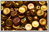 2-Loch-Cabochon, 6mm, bronze-MIX, met., satin, 20 Stk.