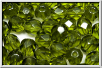 B�hm. Glasschliffperle, feuerpol., 6mm, khaki, trans., 25 Stk.
