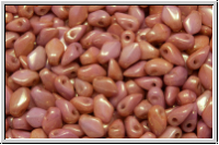 Gekko�-Beads, 3x5mm, white, op., rose gold luster, 50 Stk.