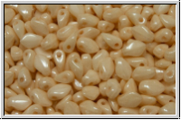 Gekko�-Beads, 3x5mm, white, op., champagne luster, 50 Stk.
