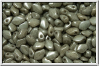 Gekko�-Beads, 3x5mm, white, op., grey marbled, 50 Stk.