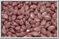 Gekko�-Beads, 3x5mm, white, op., rose marbled, 50 Stk.
