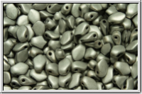 Gekko�-Beads, 3x5mm, black, op., full silver, matte, 50 Stk.