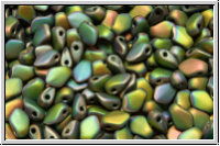 Gekko�-Beads, 3x5mm, black, op., full vitrail, matte, 50 Stk.