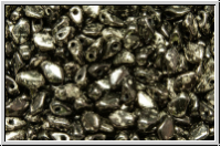 Gekko�-Beads, 3x5mm, black, op., antique chrome, 50 Stk.