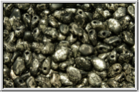 Gekko�-Beads, 3x5mm, black, op., antique chrome, matte, 50 Stk.